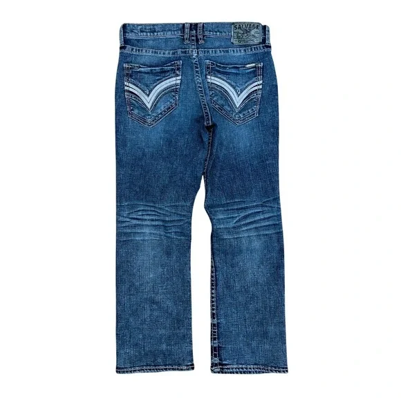 Salvage Supply Co Mens Mayhem Root Regular Fit Jeans Blue Denim Size 33 (34x29) - Picture 2 of 9